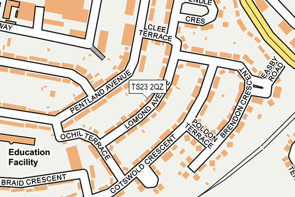 TS23 2QZ map - OS OpenMap – Local (Ordnance Survey)