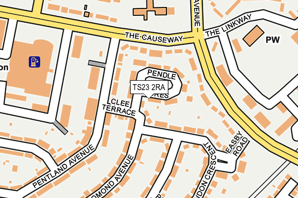 TS23 2RA map - OS OpenMap – Local (Ordnance Survey)