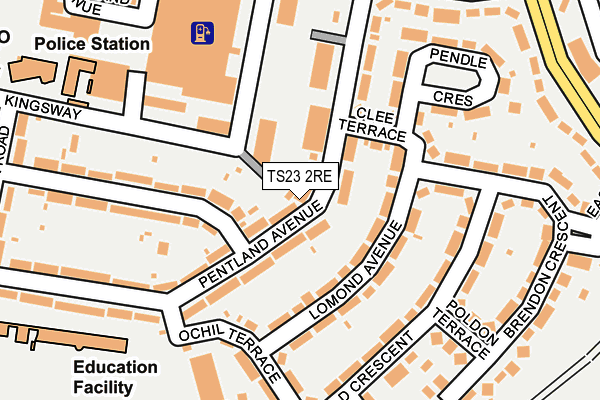 TS23 2RE map - OS OpenMap – Local (Ordnance Survey)