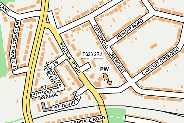 TS23 2RJ map - OS OpenMap – Local (Ordnance Survey)