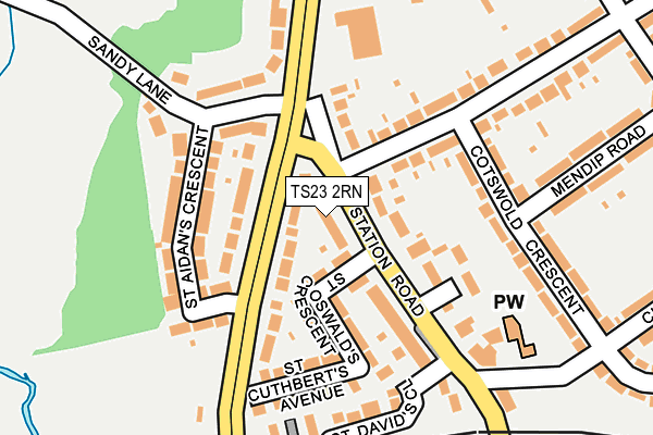 TS23 2RN map - OS OpenMap – Local (Ordnance Survey)