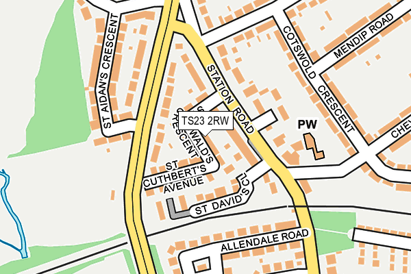 TS23 2RW map - OS OpenMap – Local (Ordnance Survey)