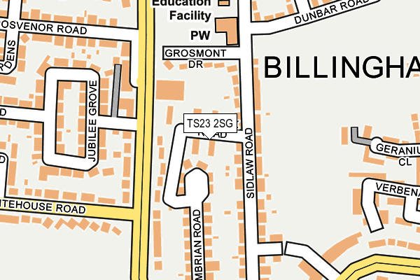 TS23 2SG map - OS OpenMap – Local (Ordnance Survey)