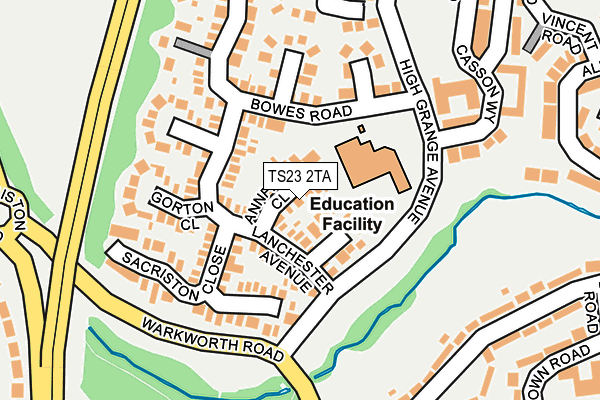 TS23 2TA map - OS OpenMap – Local (Ordnance Survey)