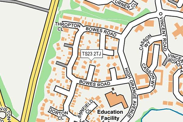 TS23 2TJ map - OS OpenMap – Local (Ordnance Survey)