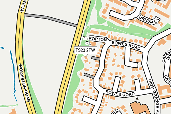 TS23 2TW map - OS OpenMap – Local (Ordnance Survey)