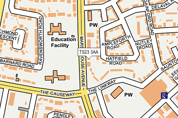TS23 3AA map - OS OpenMap – Local (Ordnance Survey)