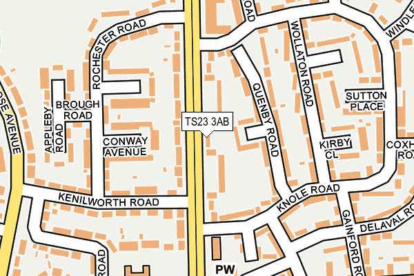 TS23 3AB map - OS OpenMap – Local (Ordnance Survey)