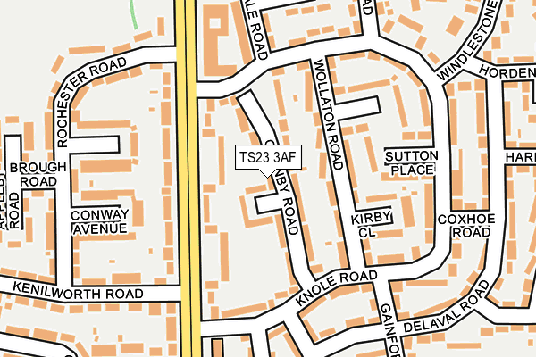 TS23 3AF map - OS OpenMap – Local (Ordnance Survey)