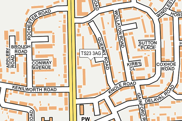 TS23 3AG map - OS OpenMap – Local (Ordnance Survey)