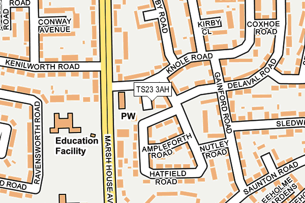 TS23 3AH map - OS OpenMap – Local (Ordnance Survey)