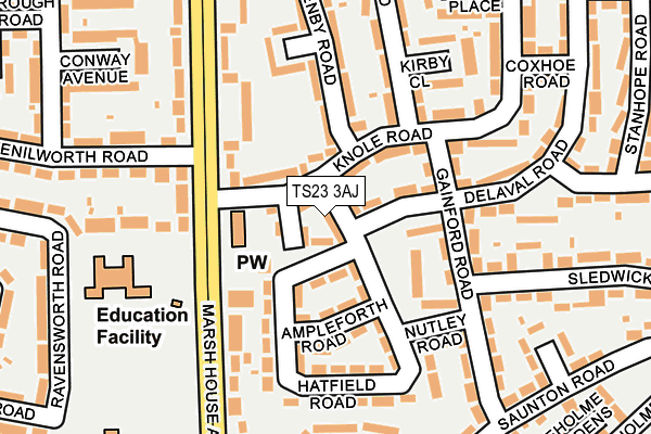 TS23 3AJ map - OS OpenMap – Local (Ordnance Survey)