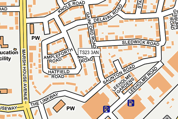 TS23 3AN map - OS OpenMap – Local (Ordnance Survey)