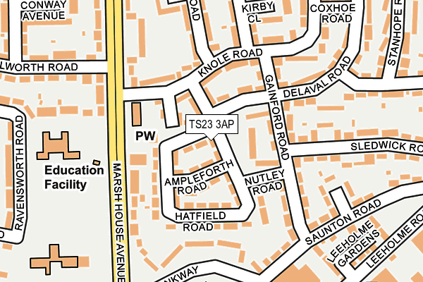 TS23 3AP map - OS OpenMap – Local (Ordnance Survey)