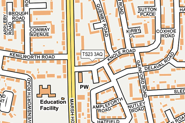 TS23 3AQ map - OS OpenMap – Local (Ordnance Survey)