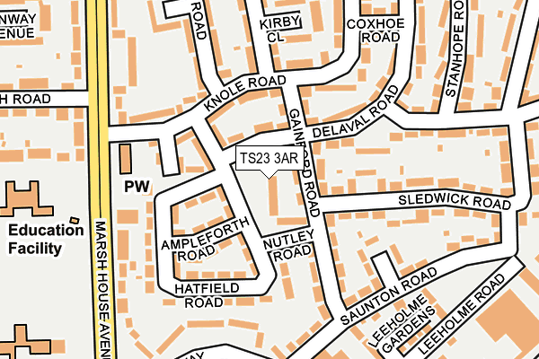 TS23 3AR map - OS OpenMap – Local (Ordnance Survey)