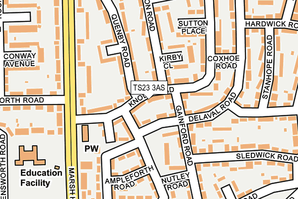 TS23 3AS map - OS OpenMap – Local (Ordnance Survey)