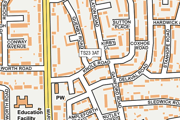 TS23 3AT map - OS OpenMap – Local (Ordnance Survey)