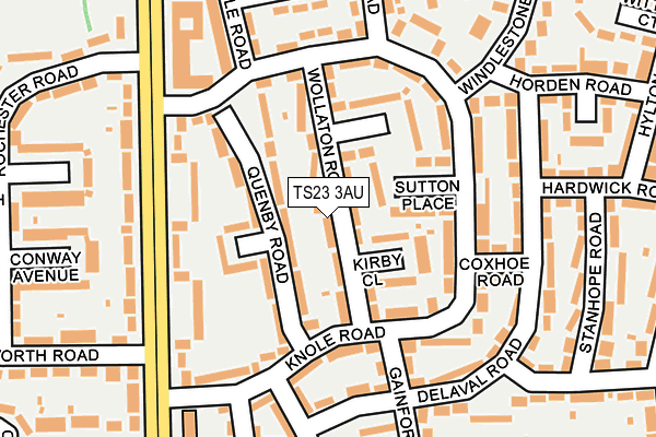 TS23 3AU map - OS OpenMap – Local (Ordnance Survey)