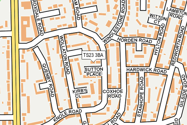 TS23 3BA map - OS OpenMap – Local (Ordnance Survey)