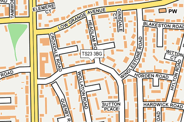 TS23 3BG map - OS OpenMap – Local (Ordnance Survey)