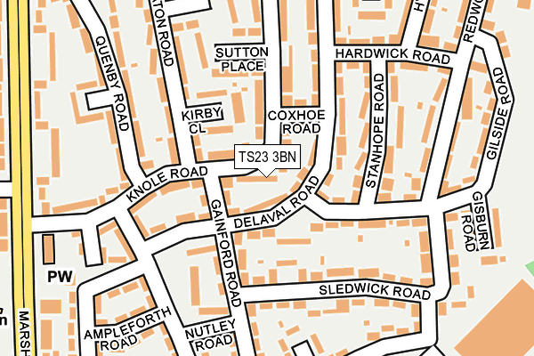 TS23 3BN map - OS OpenMap – Local (Ordnance Survey)