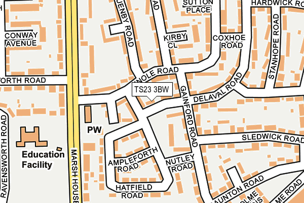 TS23 3BW map - OS OpenMap – Local (Ordnance Survey)