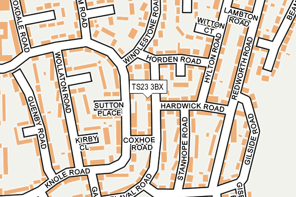 TS23 3BX map - OS OpenMap – Local (Ordnance Survey)