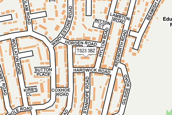 TS23 3BZ map - OS OpenMap – Local (Ordnance Survey)