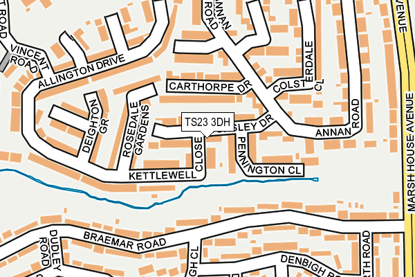 TS23 3DH map - OS OpenMap – Local (Ordnance Survey)