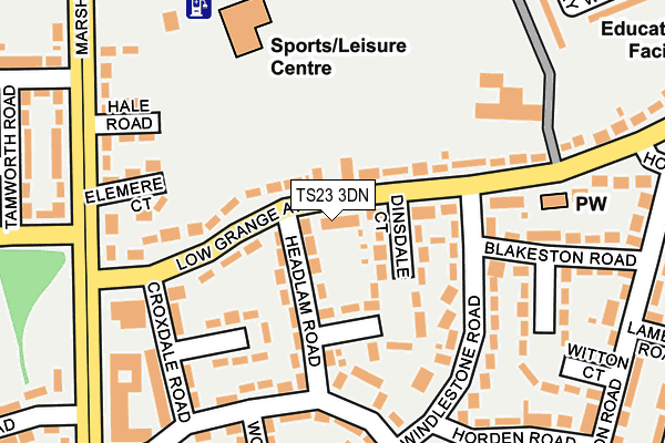 TS23 3DN map - OS OpenMap – Local (Ordnance Survey)