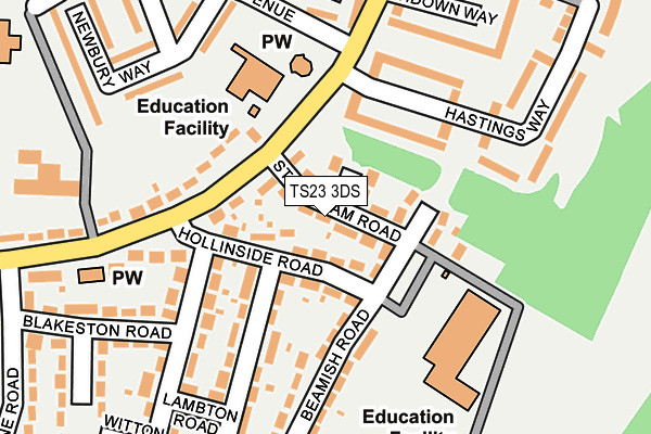 TS23 3DS map - OS OpenMap – Local (Ordnance Survey)