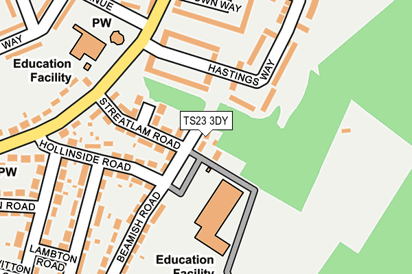 TS23 3DY map - OS OpenMap – Local (Ordnance Survey)