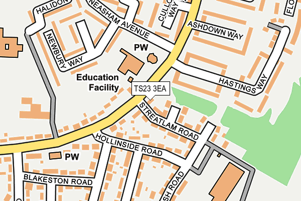 TS23 3EA map - OS OpenMap – Local (Ordnance Survey)