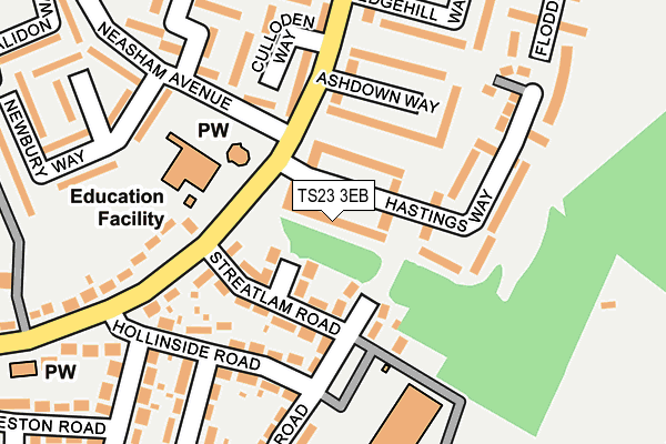 TS23 3EB map - OS OpenMap – Local (Ordnance Survey)