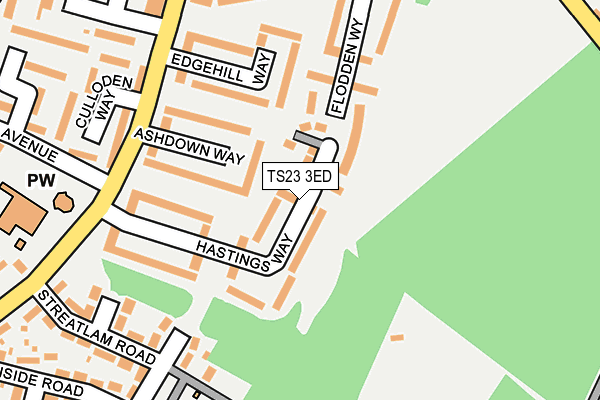 TS23 3ED map - OS OpenMap – Local (Ordnance Survey)
