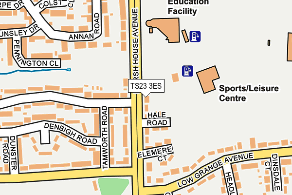 TS23 3ES map - OS OpenMap – Local (Ordnance Survey)