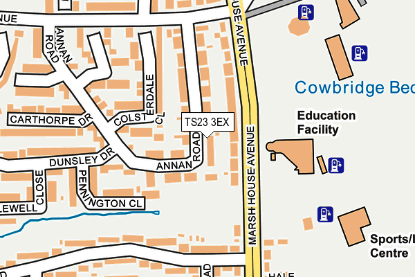 TS23 3EX map - OS OpenMap – Local (Ordnance Survey)