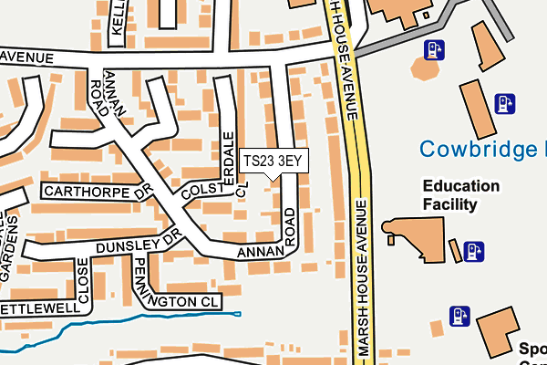 TS23 3EY map - OS OpenMap – Local (Ordnance Survey)