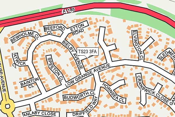 TS23 3FA map - OS OpenMap – Local (Ordnance Survey)