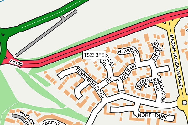 TS23 3FE map - OS OpenMap – Local (Ordnance Survey)