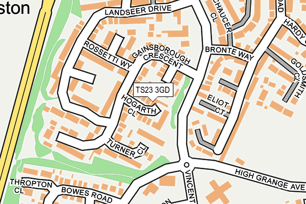 TS23 3GD map - OS OpenMap – Local (Ordnance Survey)
