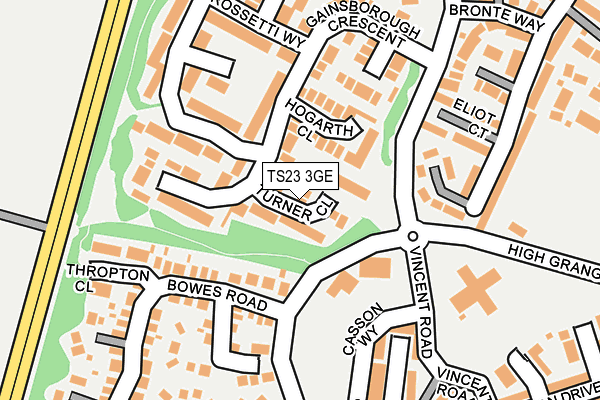 TS23 3GE map - OS OpenMap – Local (Ordnance Survey)