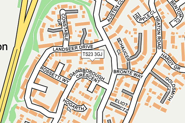 TS23 3GJ map - OS OpenMap – Local (Ordnance Survey)