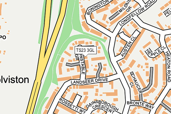 TS23 3GL map - OS OpenMap – Local (Ordnance Survey)