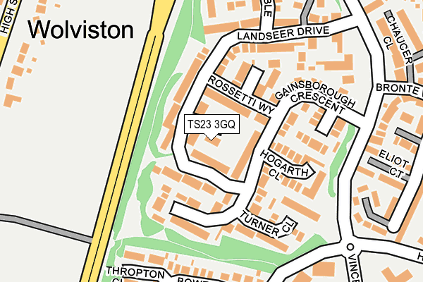 TS23 3GQ map - OS OpenMap – Local (Ordnance Survey)