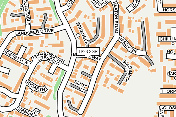 TS23 3GR map - OS OpenMap – Local (Ordnance Survey)