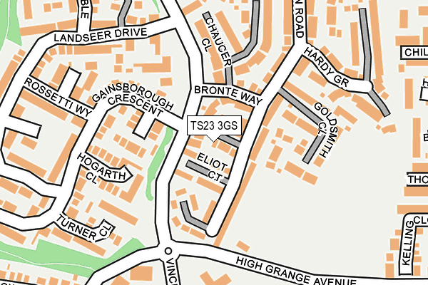 TS23 3GS map - OS OpenMap – Local (Ordnance Survey)