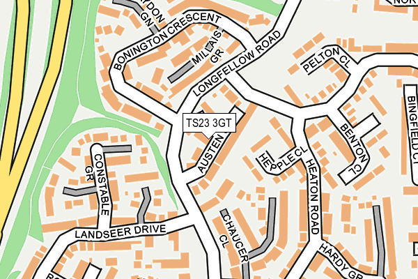 TS23 3GT map - OS OpenMap – Local (Ordnance Survey)