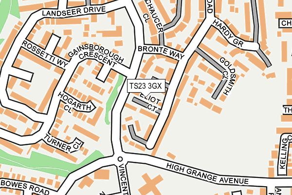 TS23 3GX map - OS OpenMap – Local (Ordnance Survey)